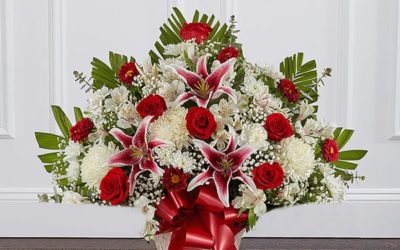 Heartfelt Red Rose & Lily Floor Basket