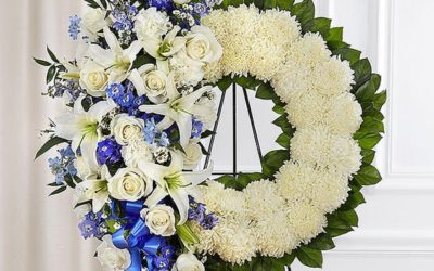 Serene Blessings Blue & White Wreath