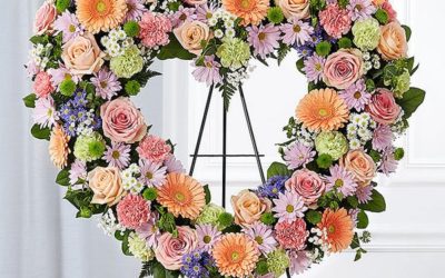 Always Remember Floral Heart Wreath – Pastel
