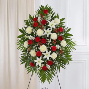 White and red colrful flowers