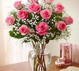 Hot Pink Long Stem Roses